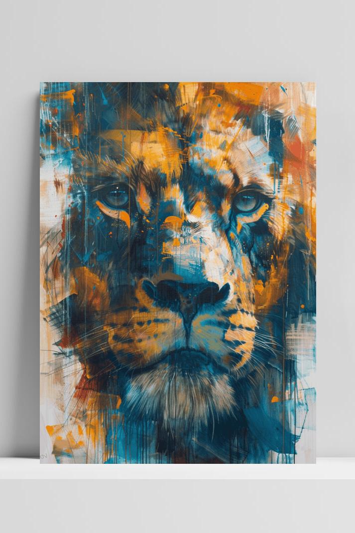 Leeuw op 3mm aluminium dibond