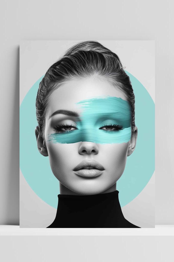 Vrouw Groen op 3mm aluminium dibond