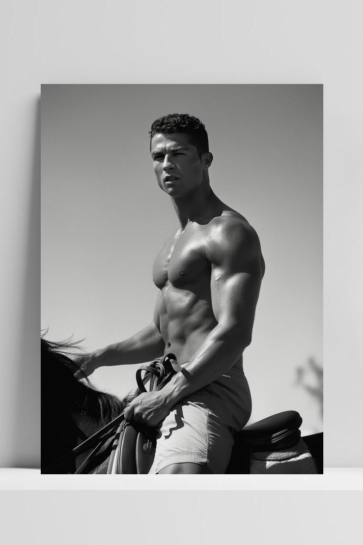 Cristiano Ronaldo Paard op 3mm aluminium dibond