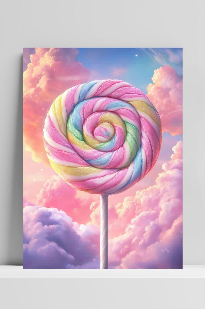 Pastel Lolly Wervel op 3mm aluminium dibond