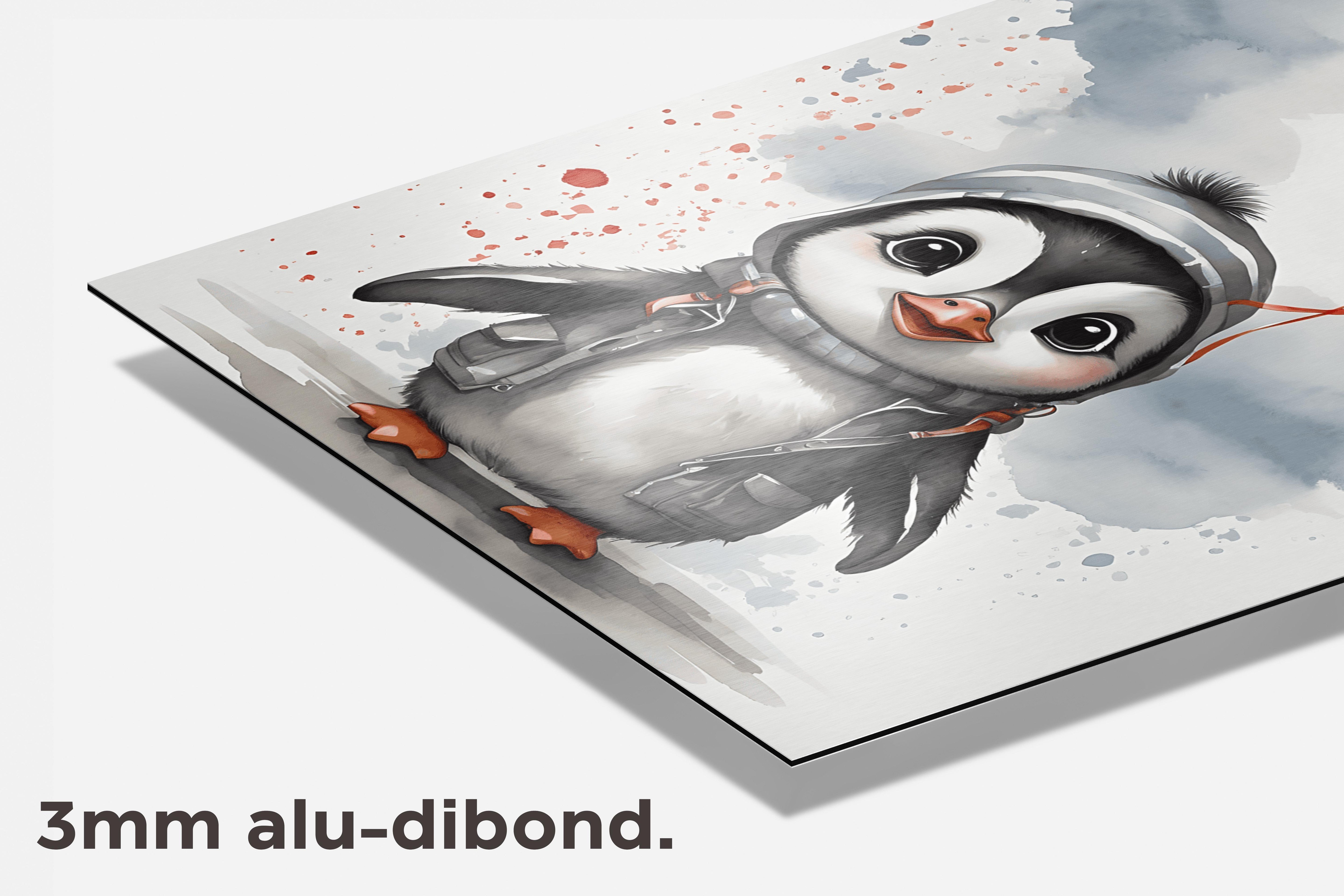 Pinguïn Ballon dibond detail