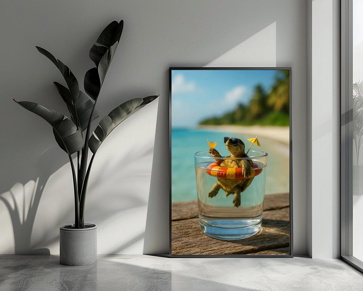Turtle Cocktail Tropical poster van 25 Artstreet