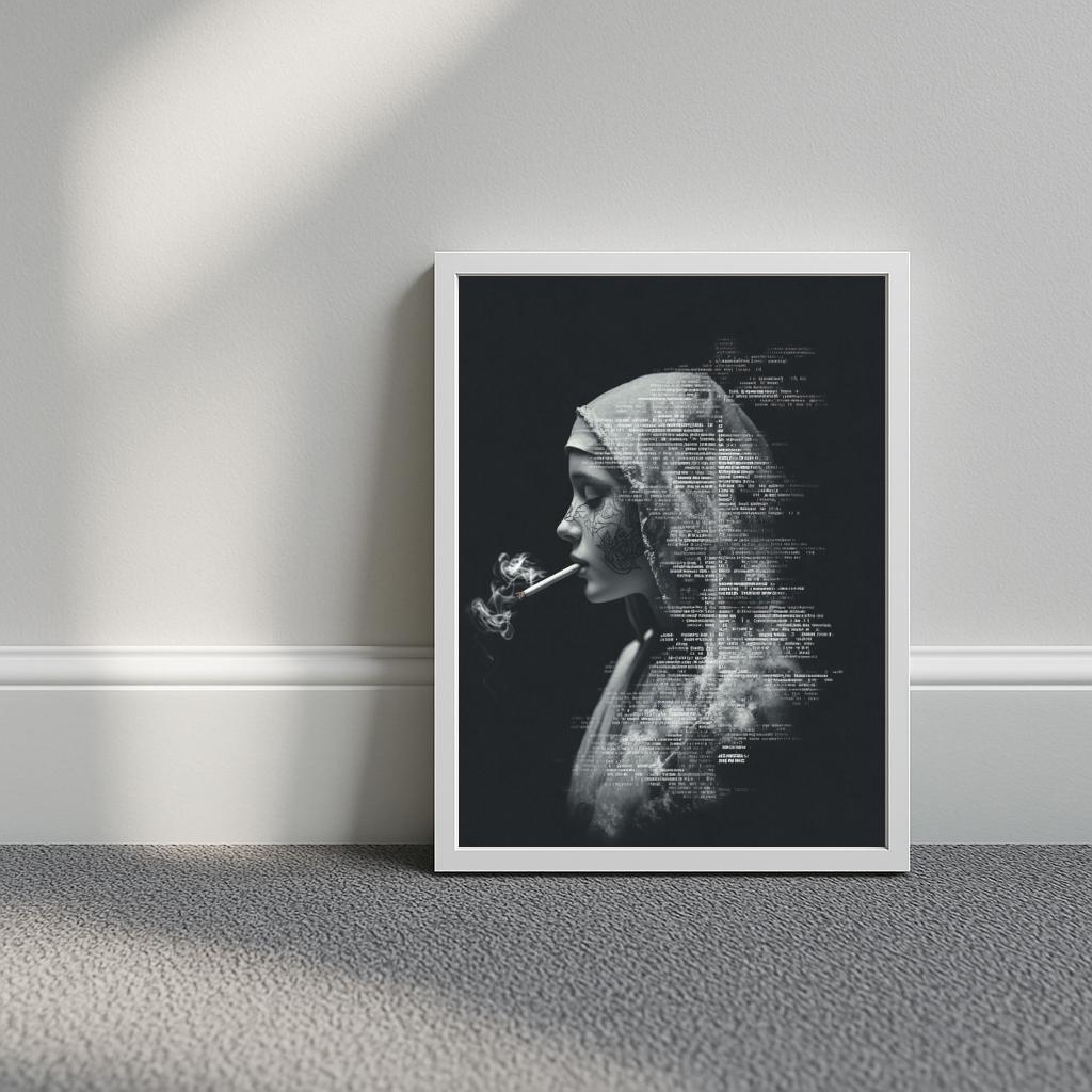 Nun Cigarette B&W poster sfeerbeeld 3