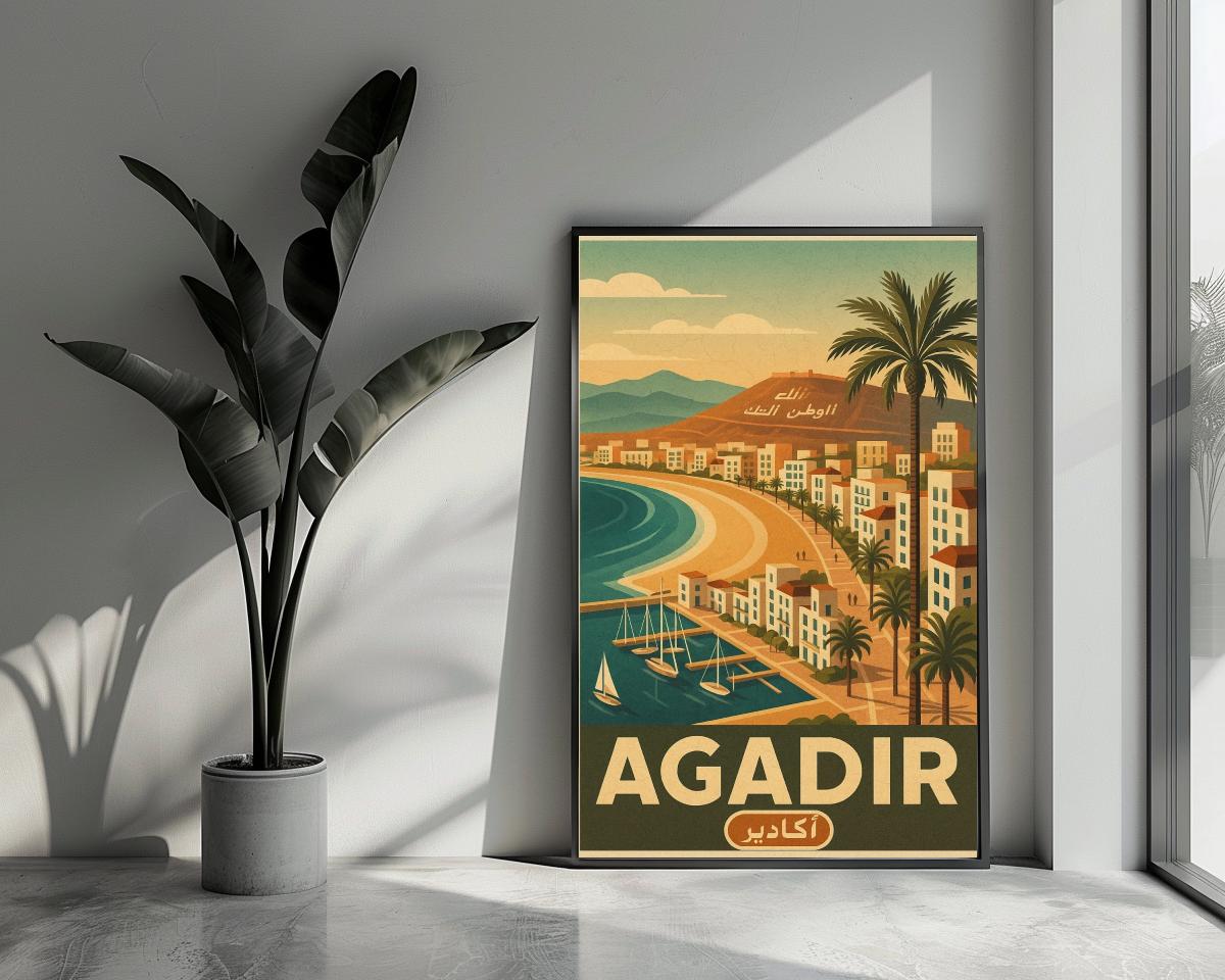 Agadir Morocco Vintage Text poster van 25 Artstreet