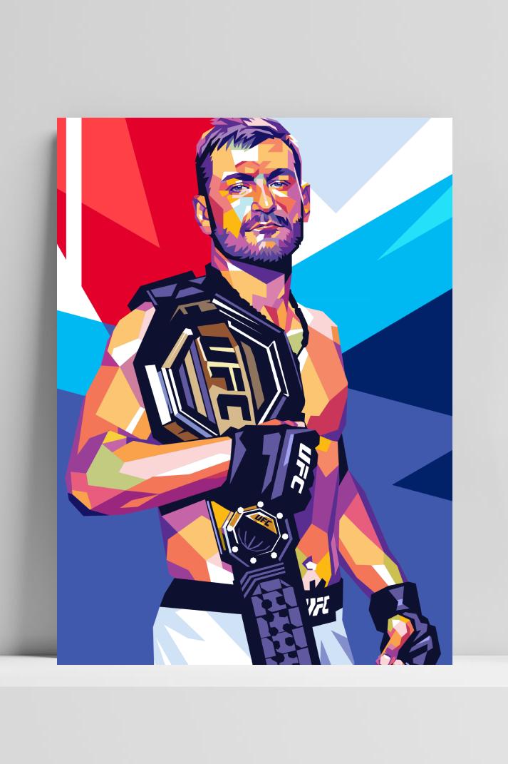 Stipe Miocic op 3mm aluminium dibond