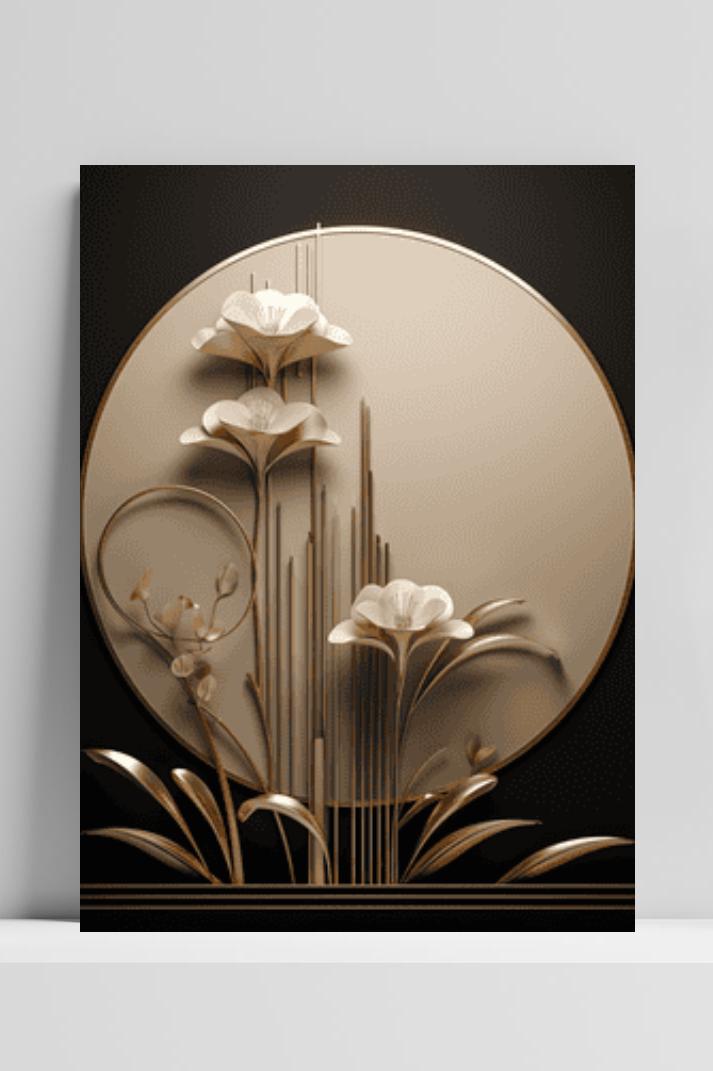 Lotus Goud Zwart op 3mm aluminium dibond
