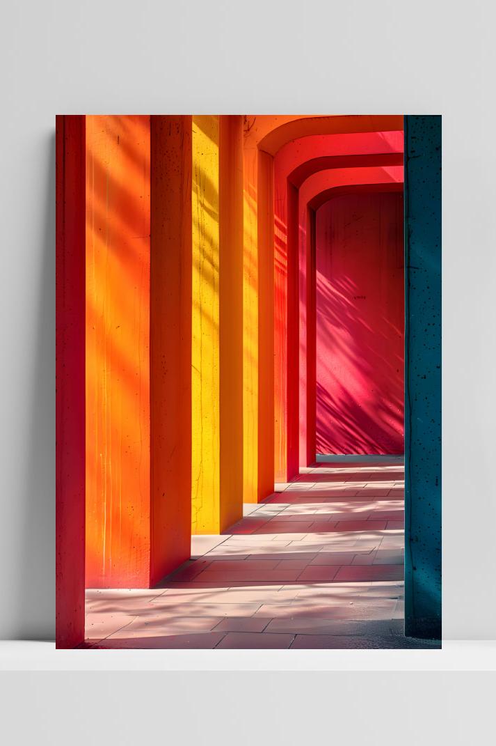 Kleurrijke Hal op 3mm aluminium dibond
