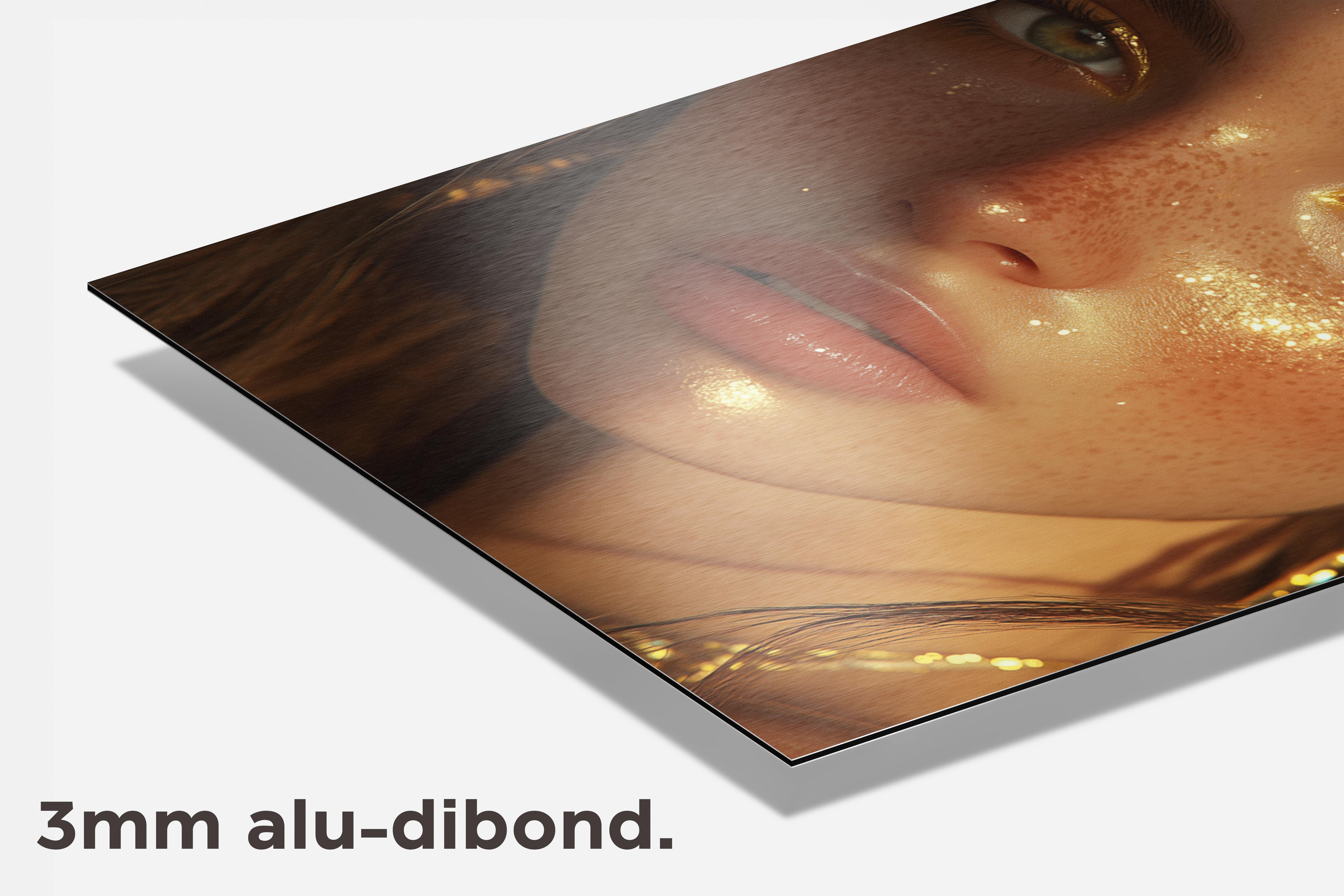 Vrouw Zwart Goud dibond detail