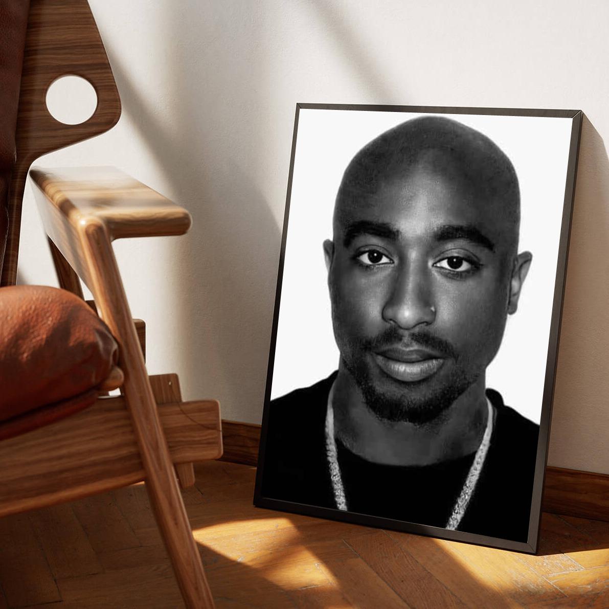 Tupac Portrait B&W poster sfeerbeeld 1