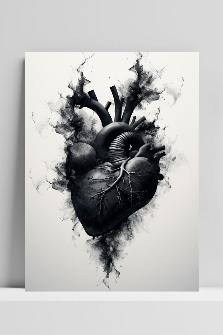 Zwart Hart op 3mm aluminium dibond