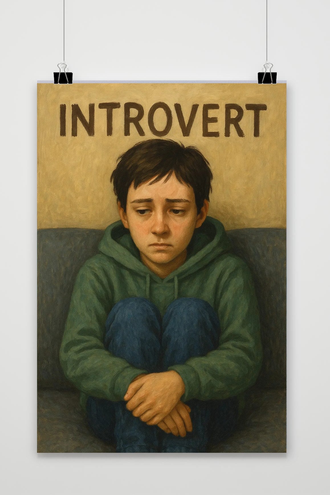 Introvert Text Quote Boy poster van 25 Artstreet