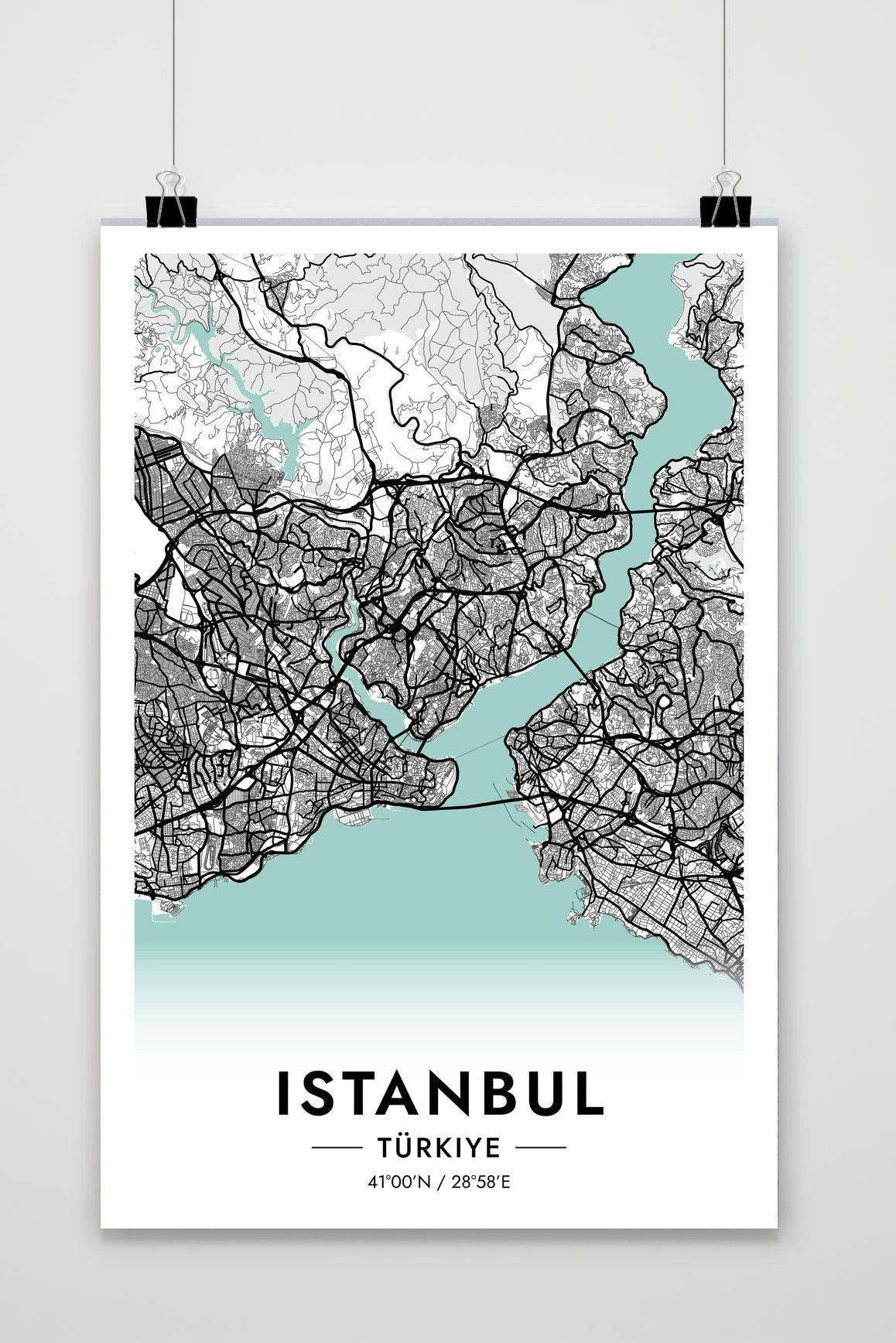 Istanbul Turkey Blue poster van 25 Artstreet