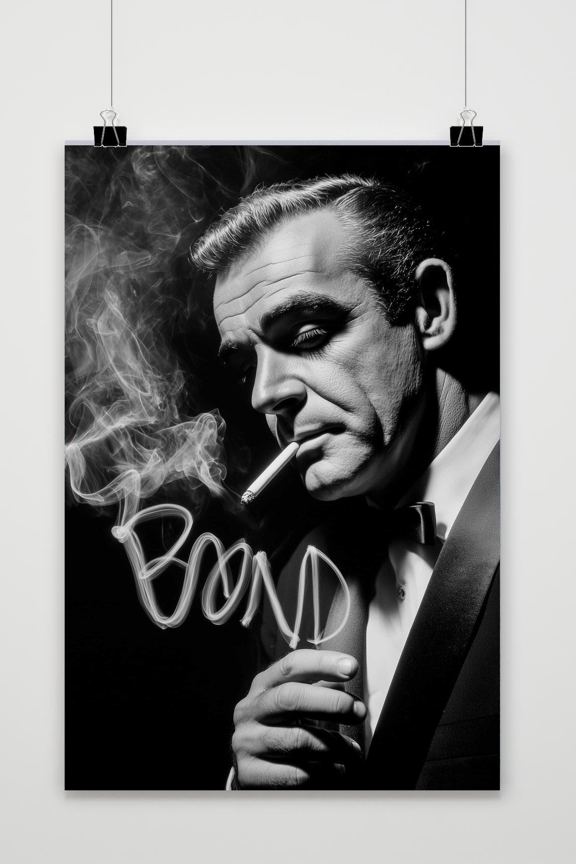 James Bond Smoke Sean Connery B&W poster van 25 Artstreet