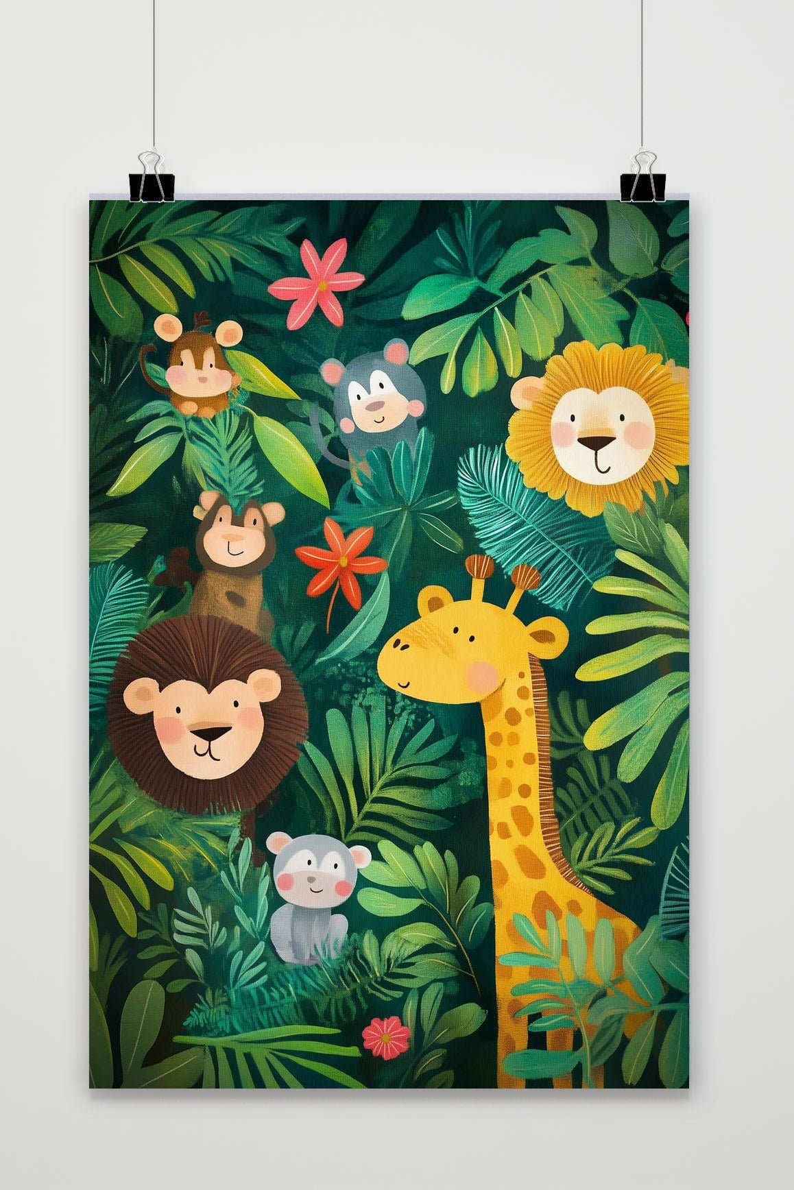 Affiche Jungle Animals Cartoon de 25 Artstreet