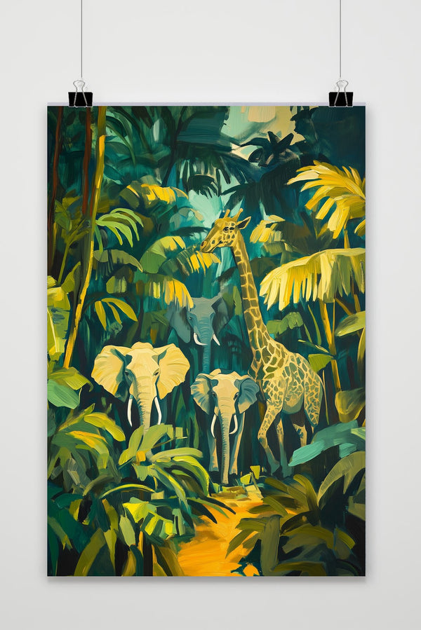 Jungle Safari Aquarel Poster
