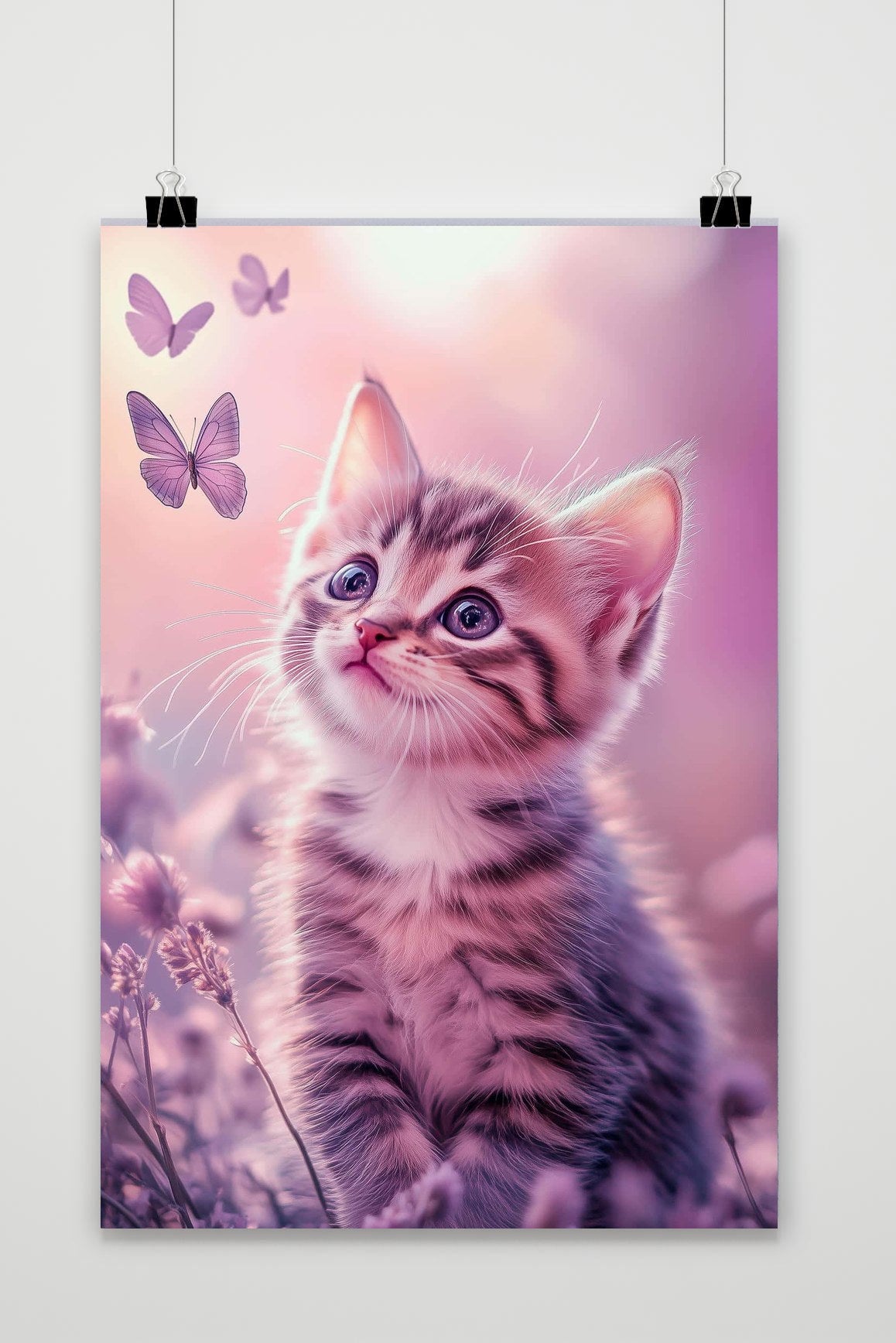 Affiche Kitten Butterfly de 25 Artstreet