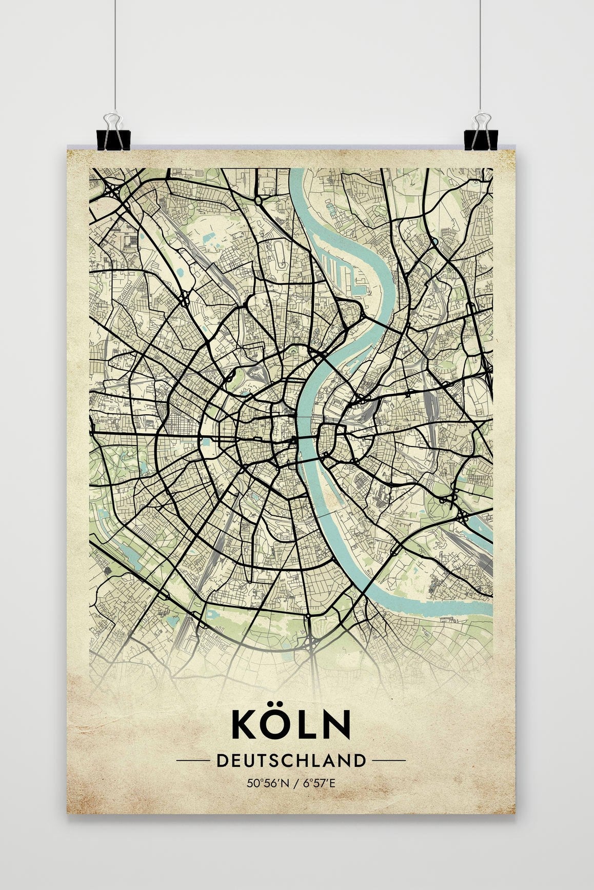 Keulen Kaart Duitsland — vintage