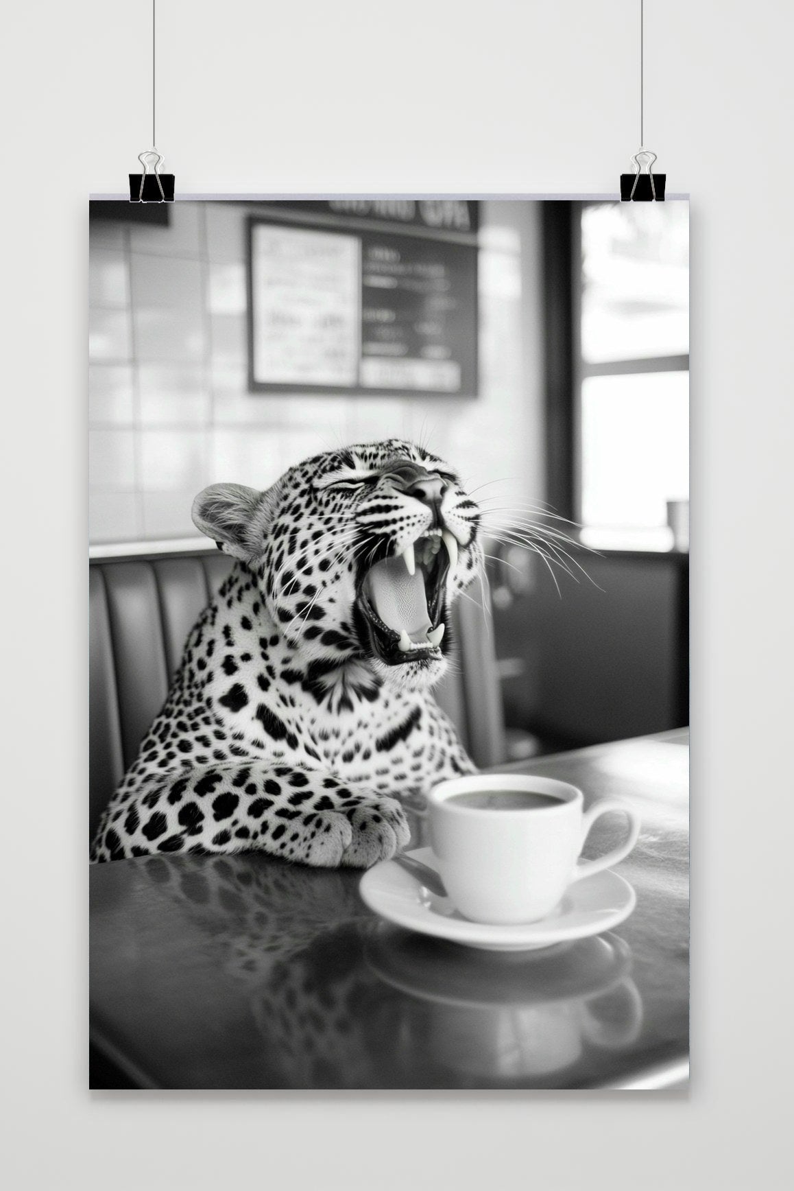 Póster Leopard Coffee Zwart-Wit de 25 Artstreet