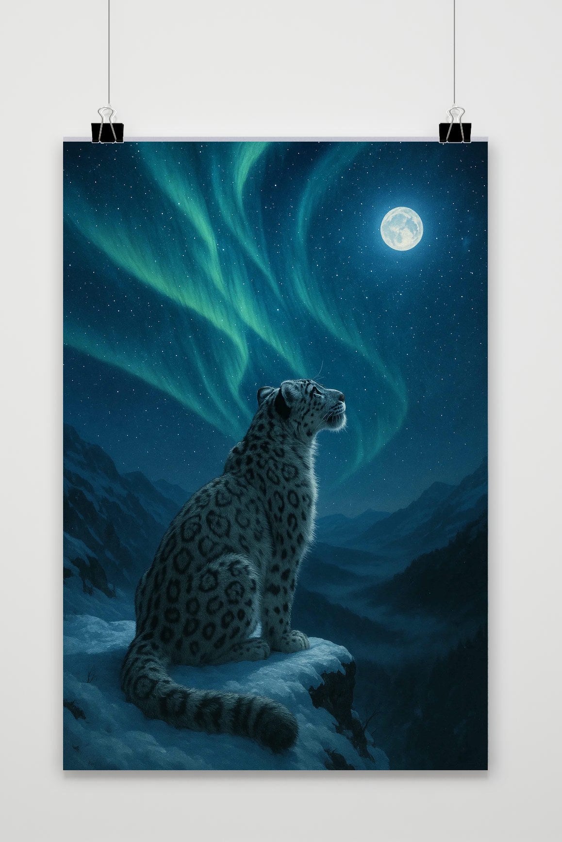 Affiche Leopard Northern Lights de 25 Artstreet
