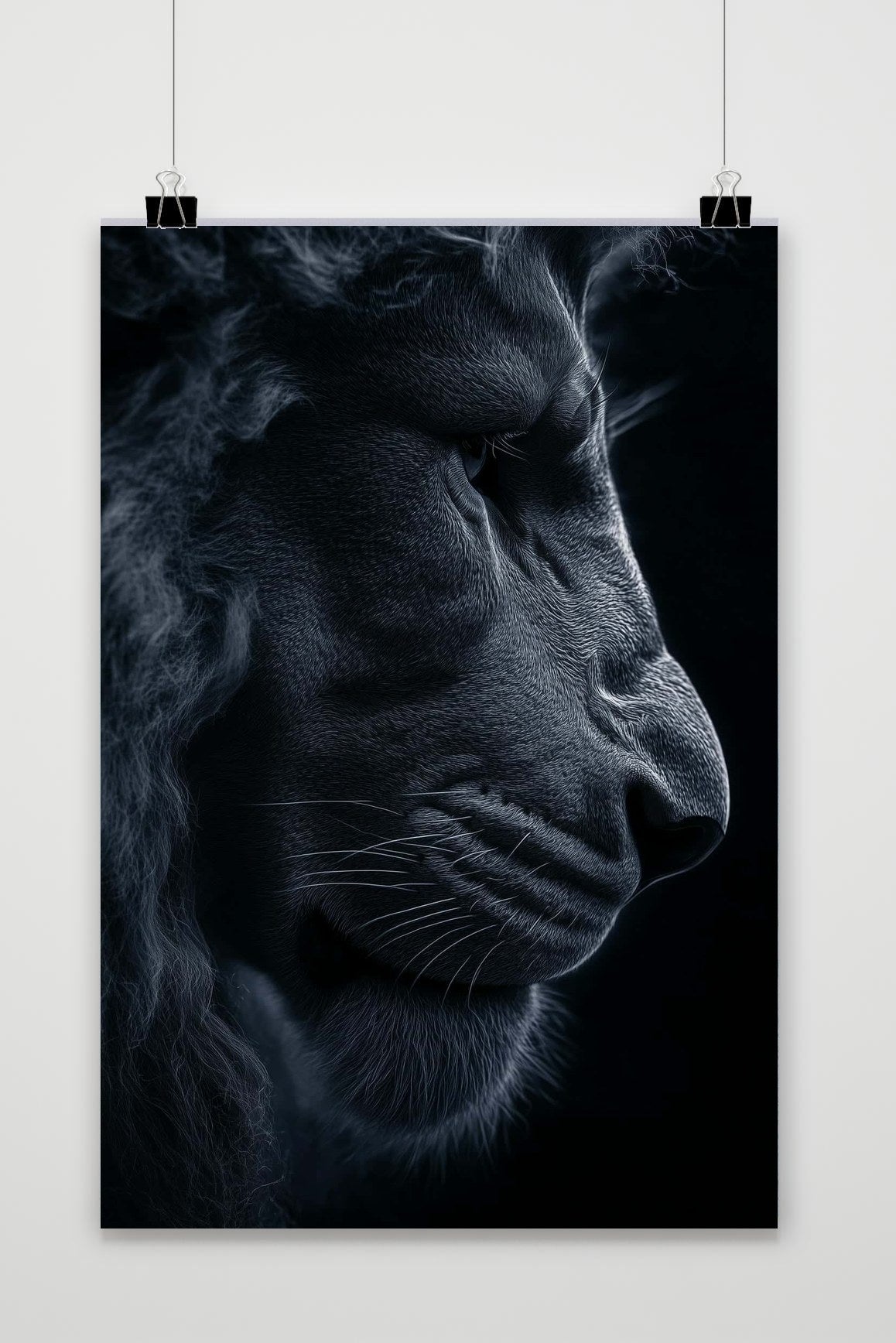 Affiche Lion Zwart-Wit de 25 Artstreet