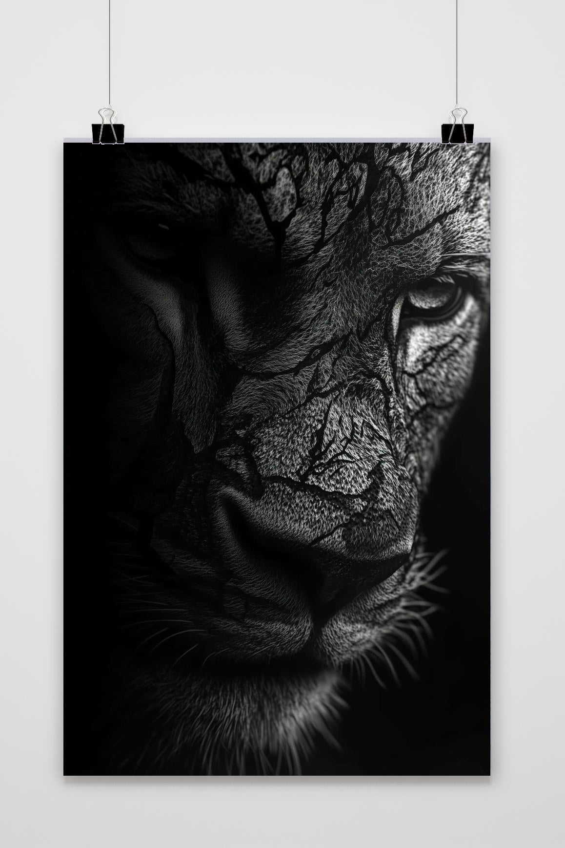 Affiche Lion Scars Zwart-Wit de 25 Artstreet