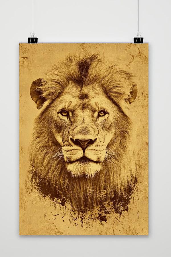 Lion Sepia poster