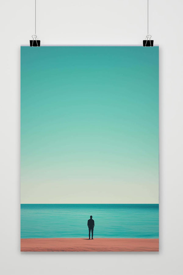 Man Beach Minimalist poster
