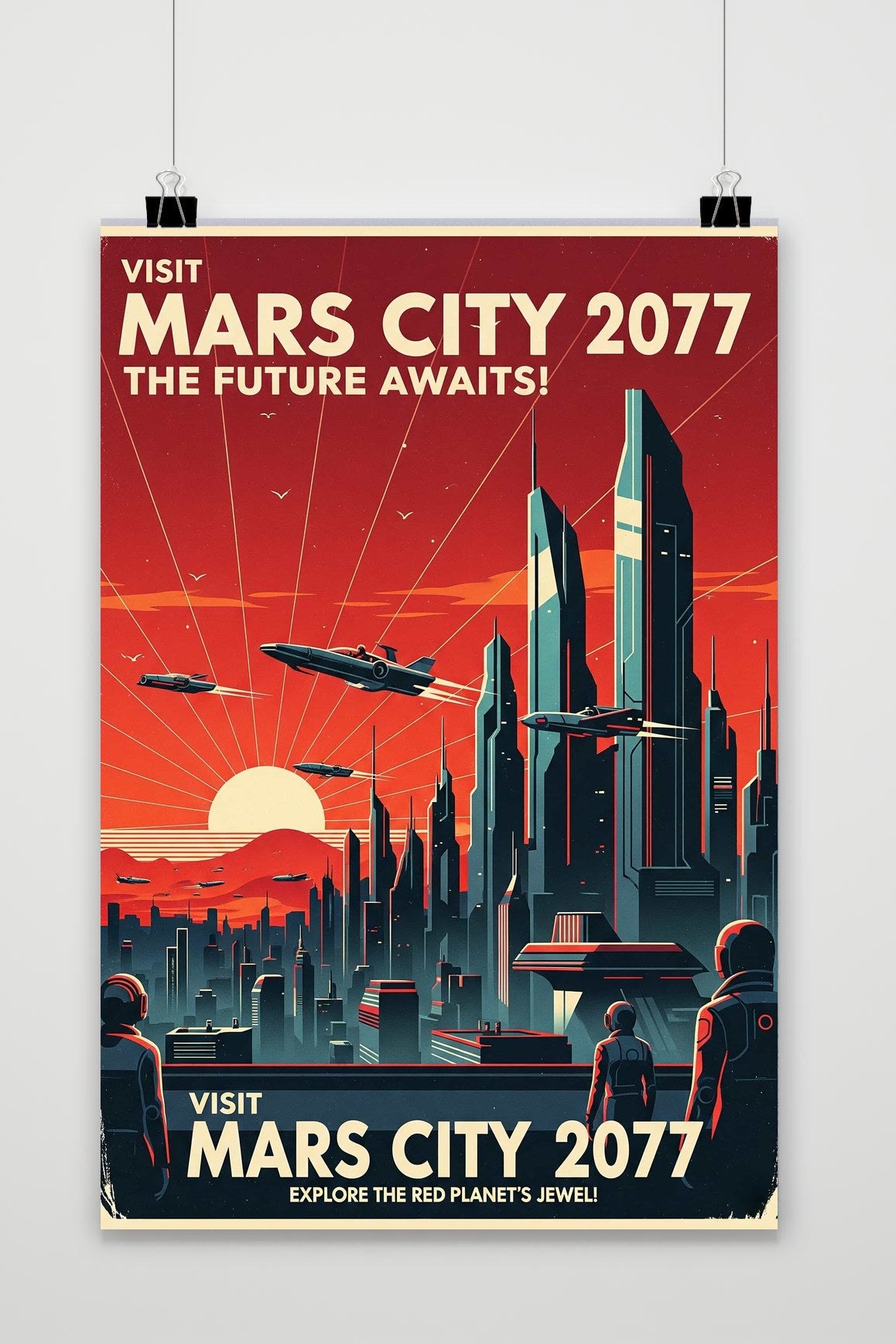 Mars City Future Text poster van 25 Artstreet