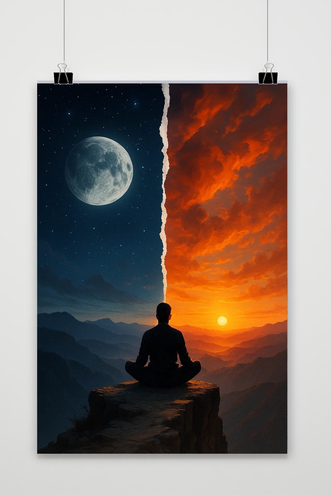 Affiche Meditation Moon Sun de 25 Artstreet