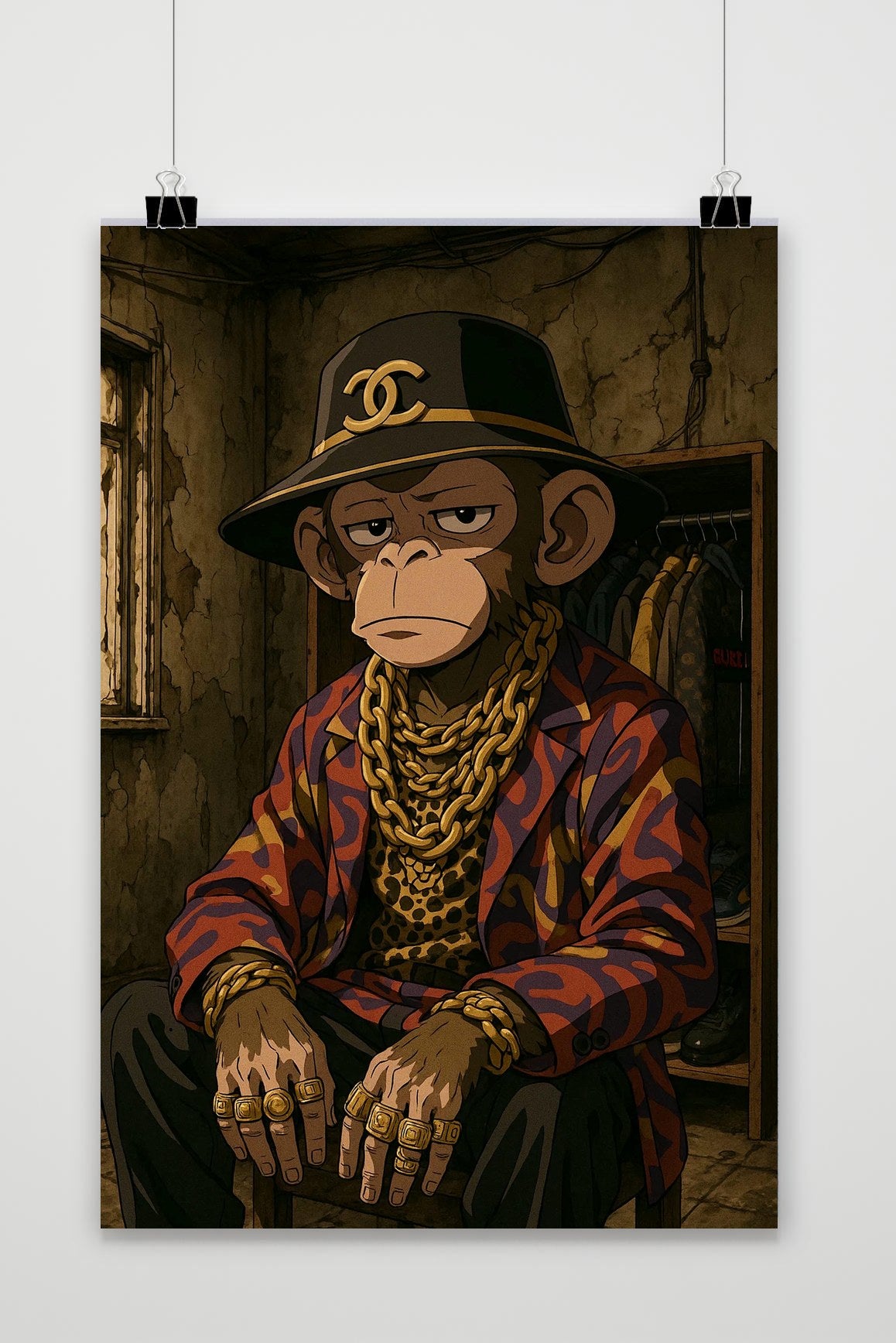 Affiche Monkey Chanel Cartoon de 25 Artstreet