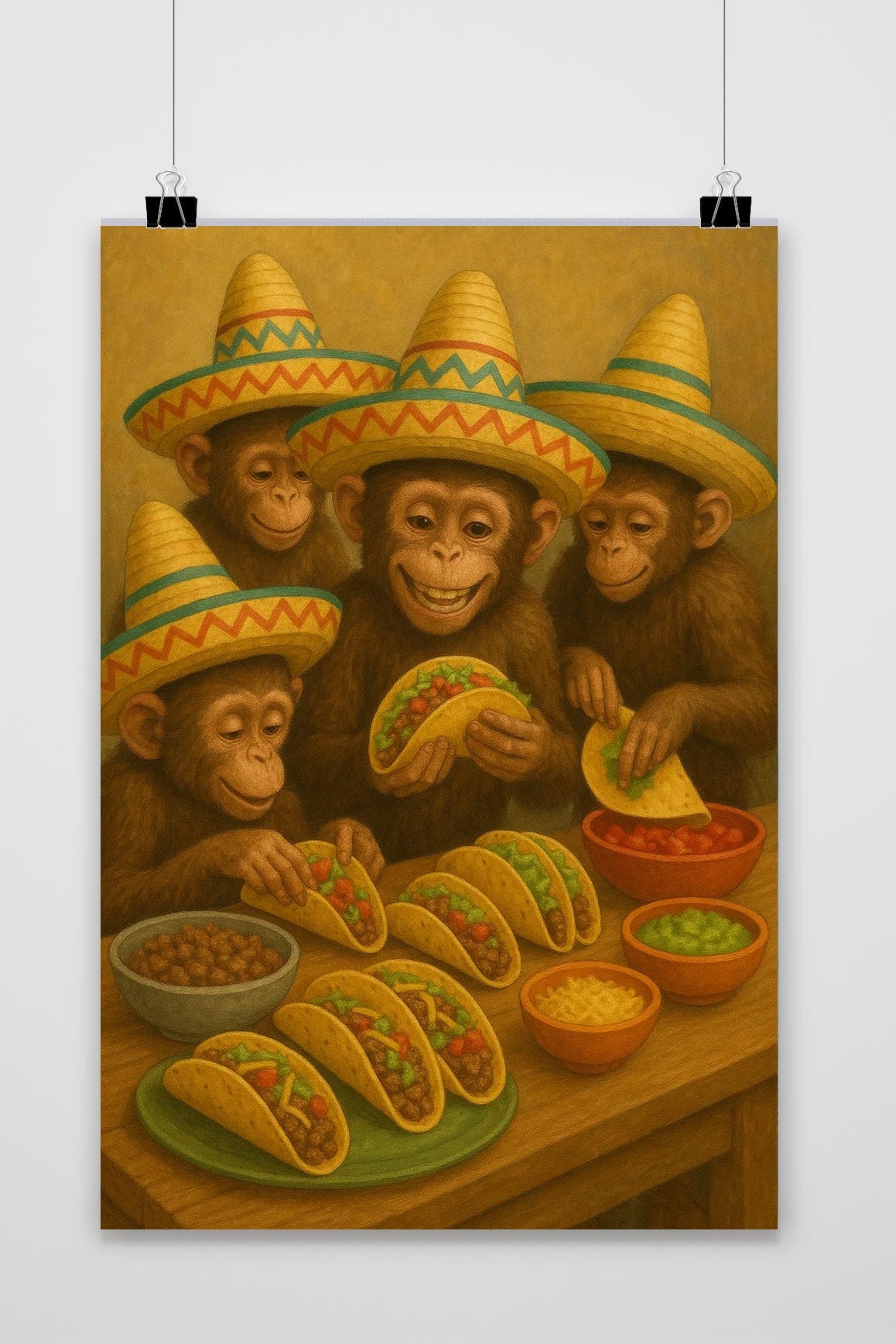 Affiche Monkeys Tacos de 25 Artstreet
