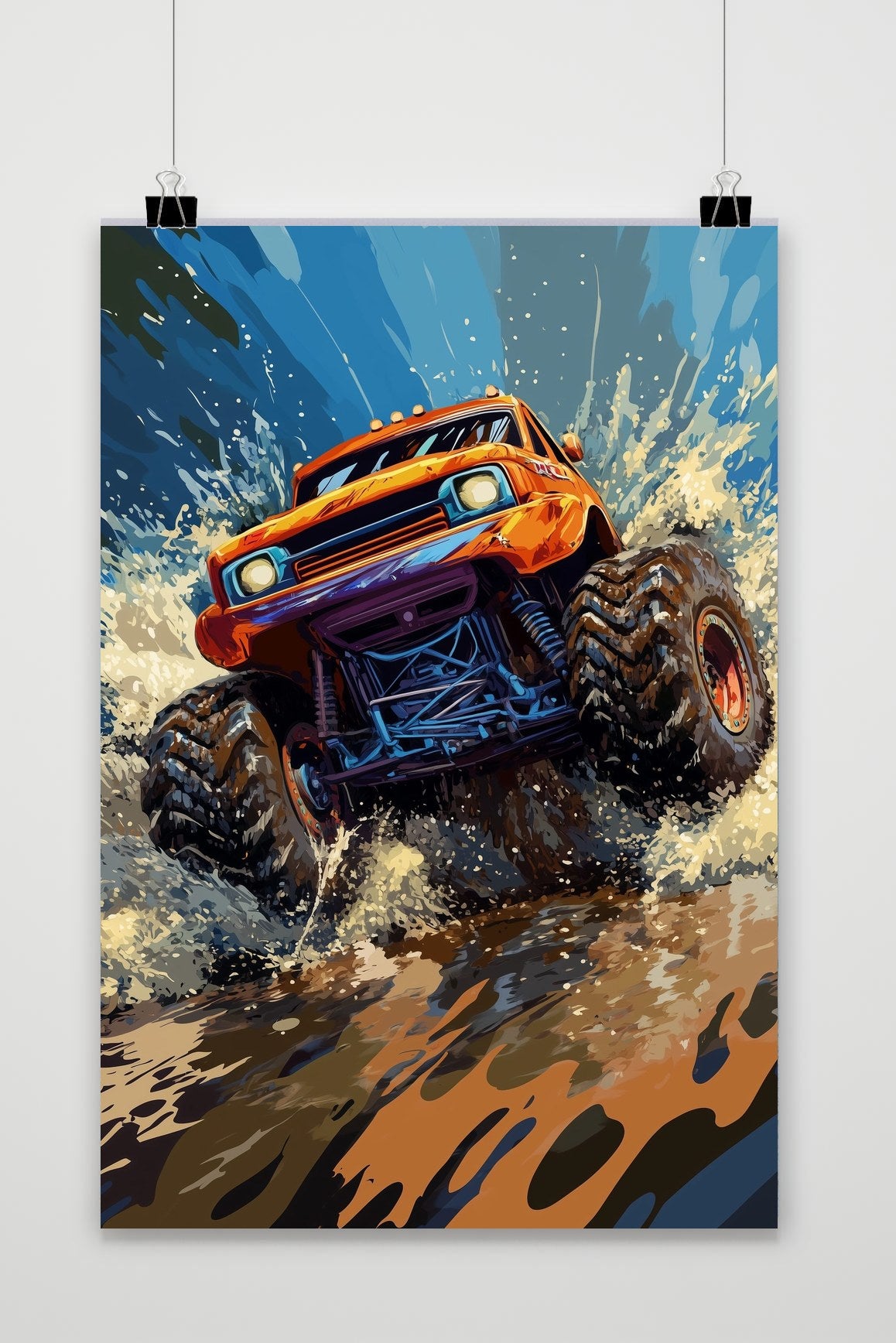 Monster Truck Aquarel poster van 25 Artstreet