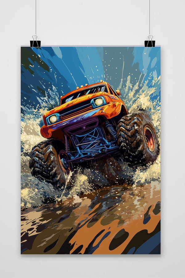 Monster Truck Aquarel Poster