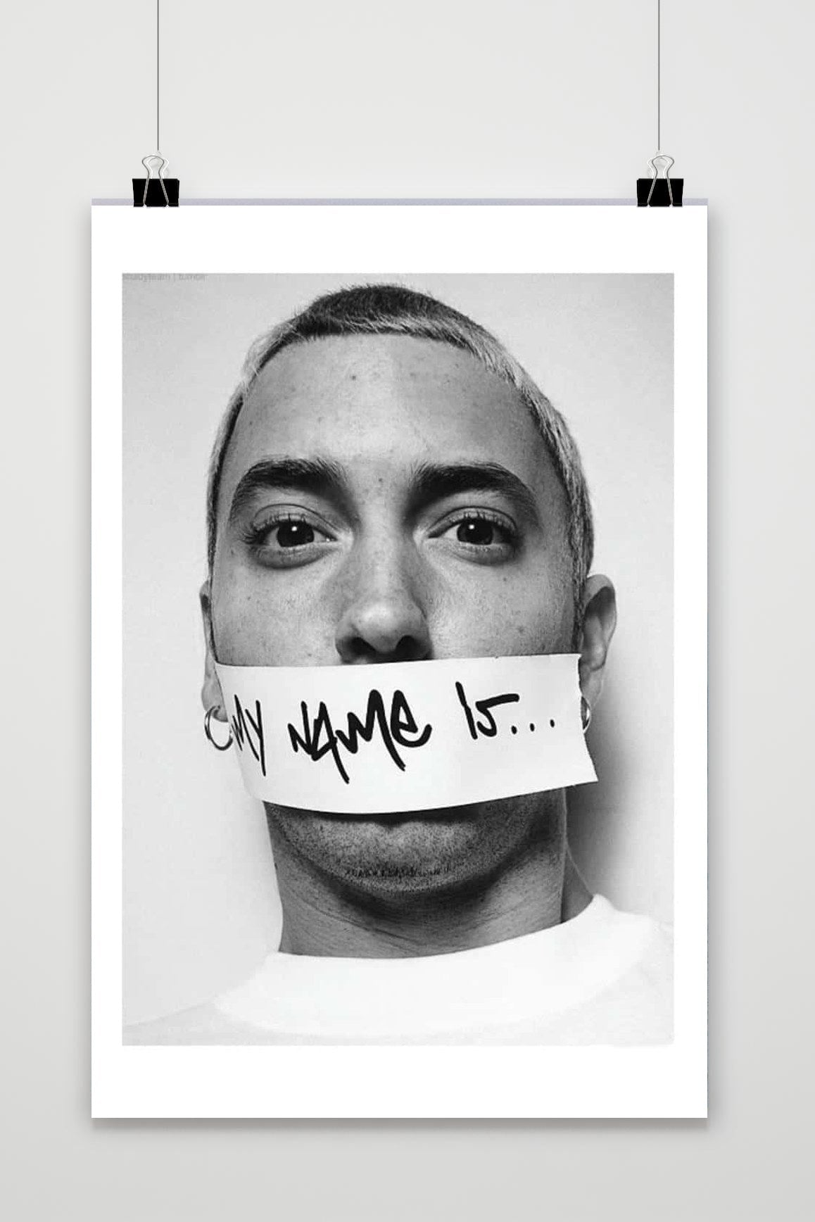 My name is Text Eminem B&W poster van 25 Artstreet