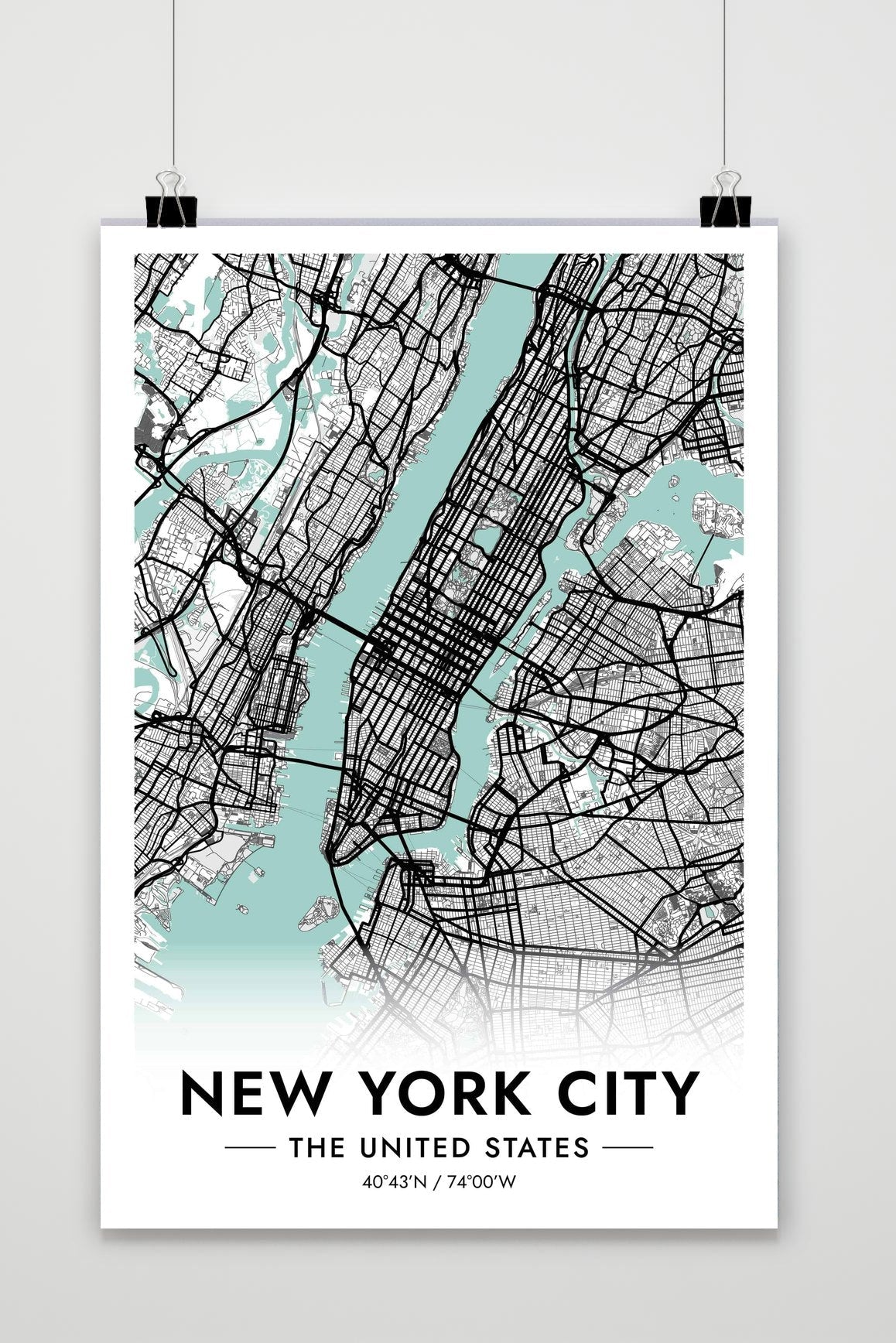 New York Map — blauw
