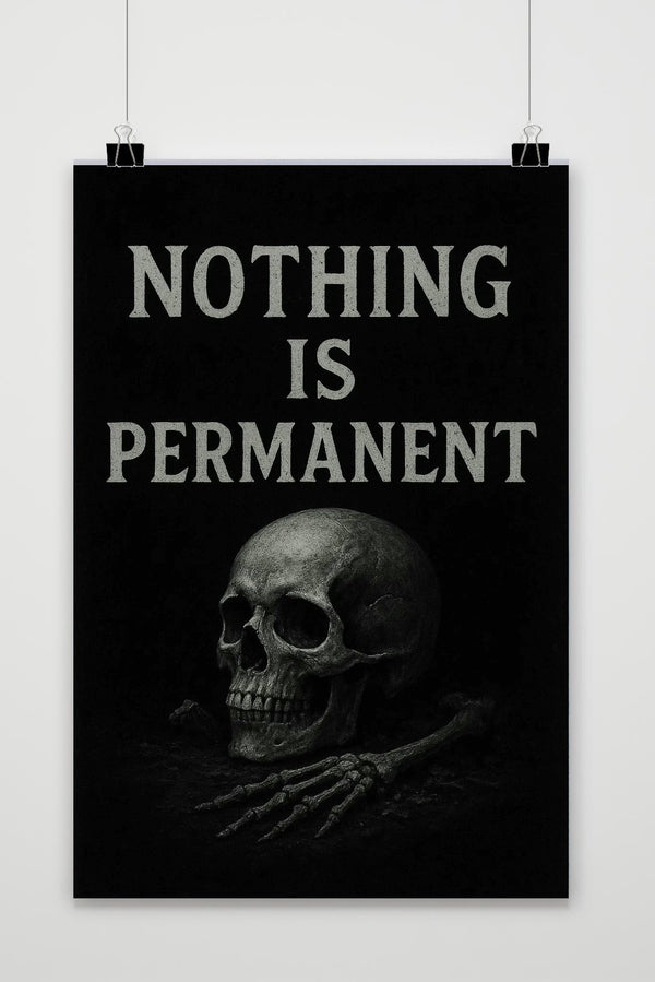 Nothing Is Permanent Zwart-Wit Poster