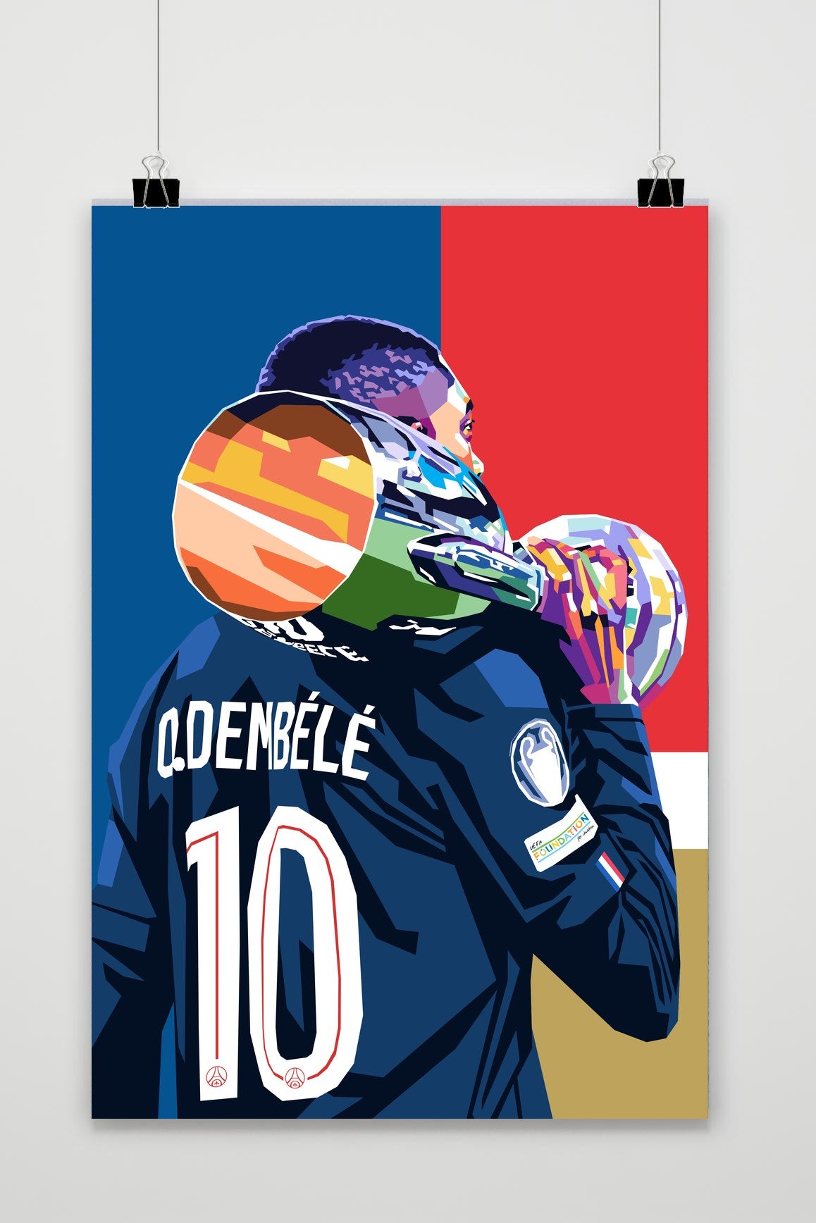 Ousmane Dembélé Trophy poster van 25 Artstreet