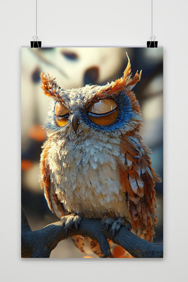 Póster Owl Sleeping