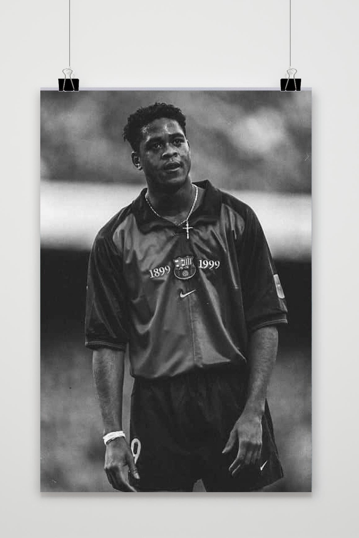 Affiche Patrick Kluivert Zwart-Wit de 25 Artstreet