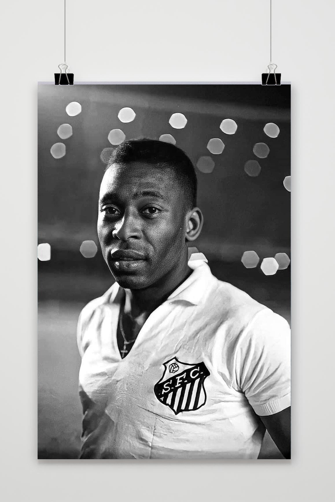 Affiche Pelé Zwart-Wit de 25 Artstreet