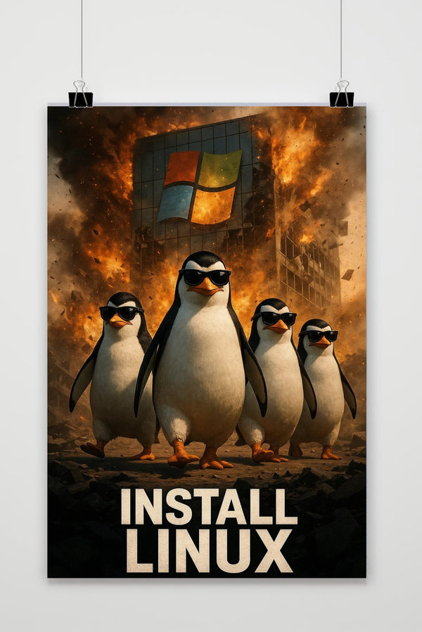 Affiche Penguin Linux Windows Logo