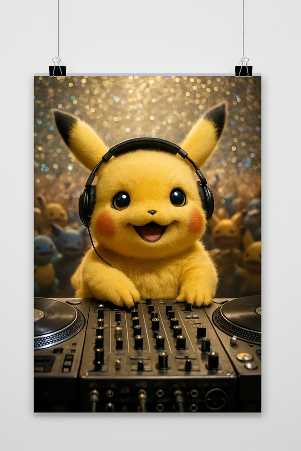 Affiche Pikachu Pokémon DJ