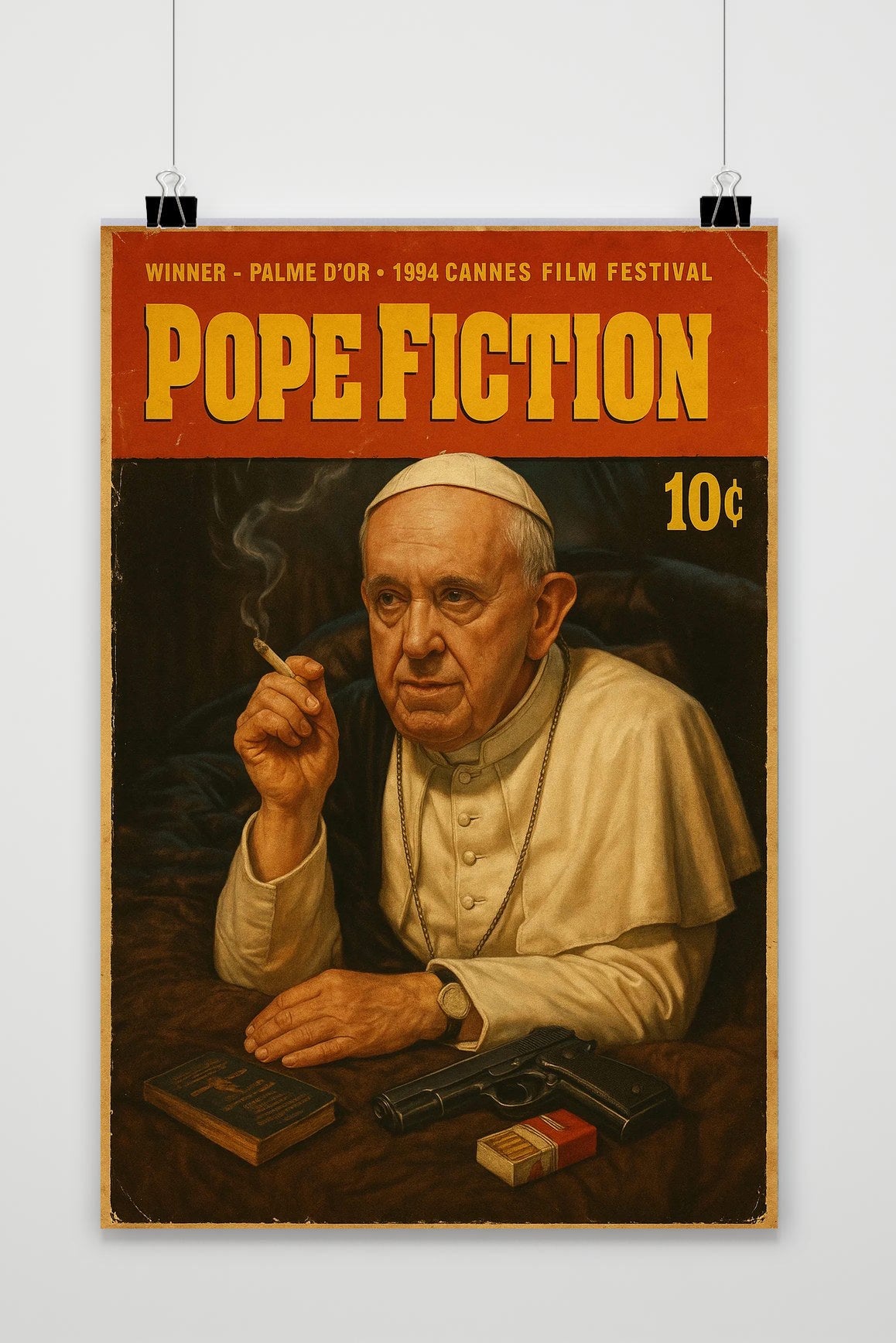 Affiche Pope Francis Cigarette de 25 Artstreet