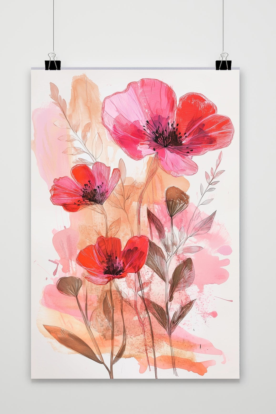 Poppy Flowers Aquarel poster van 25 Artstreet