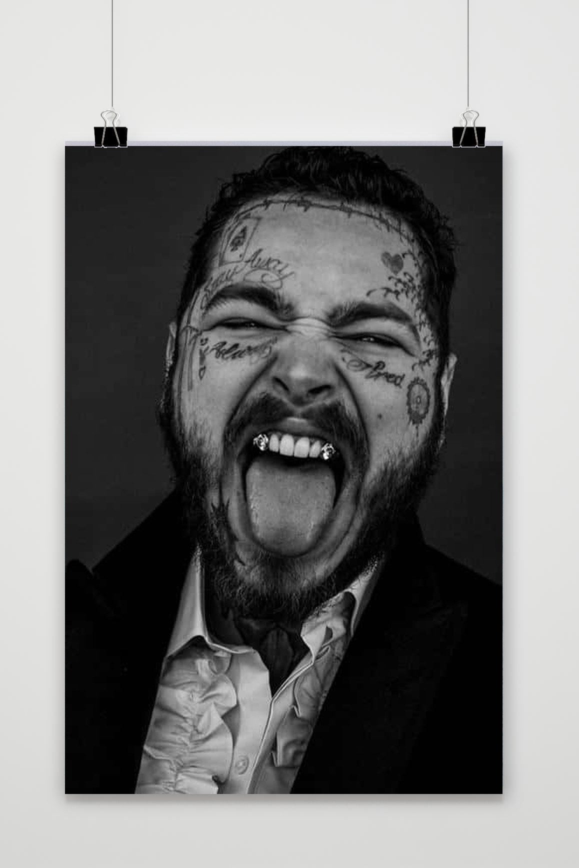 Affiche Post Malone Portrait Zwart-Wit de 25 Artstreet