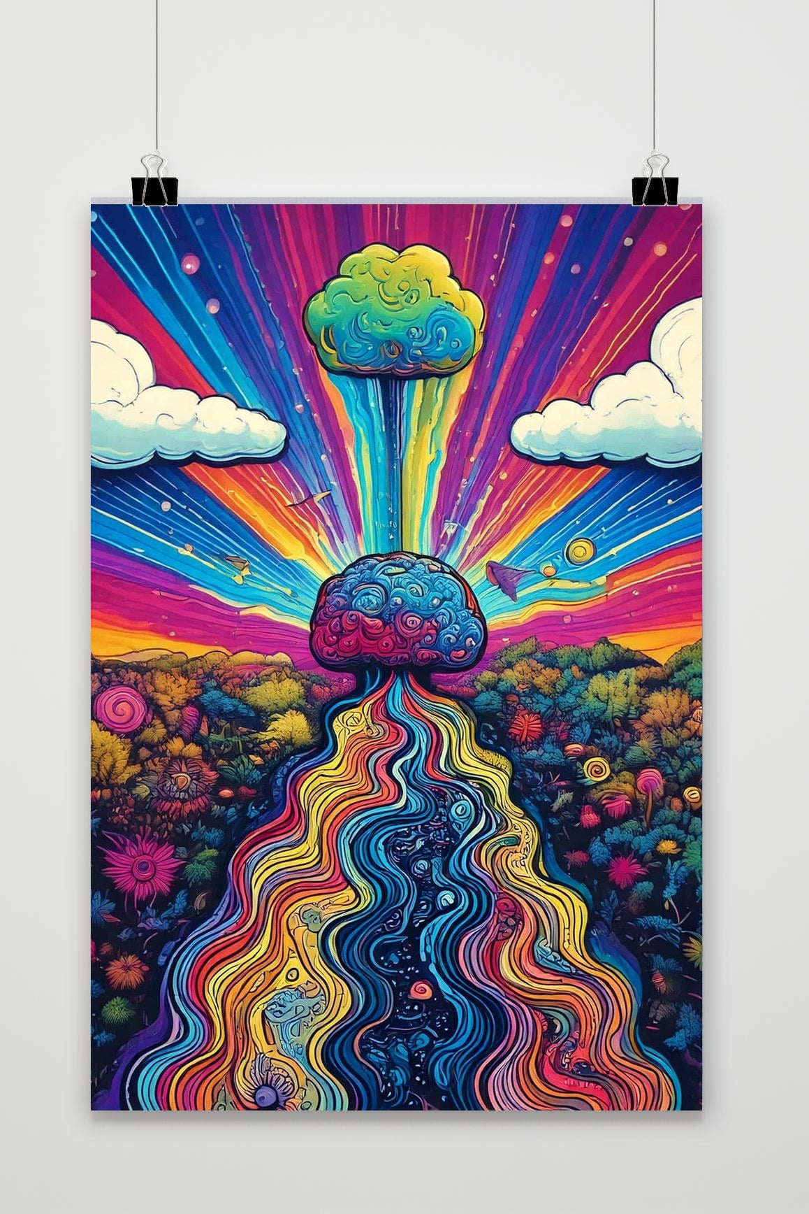 Affiche Psychedelic Brain Nature de 25 Artstreet