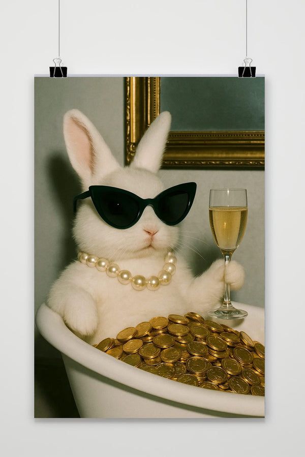 Póster Rabbit Champagne Gold