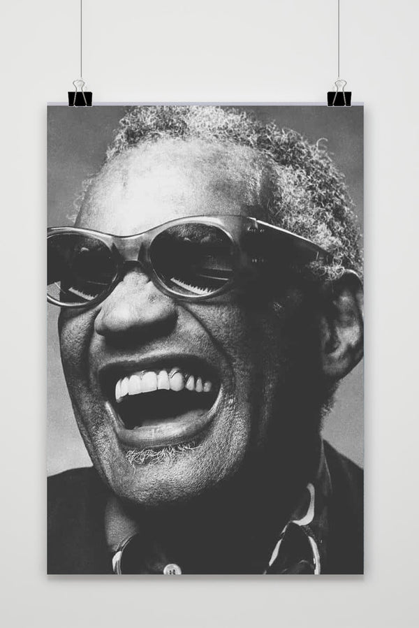 Ray Charles Schwarz-Weiß Poster