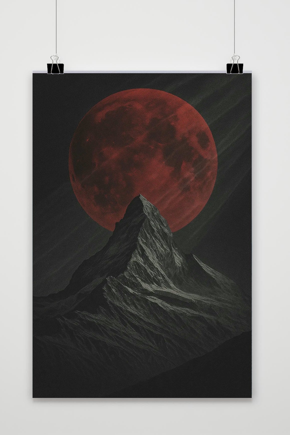 Affiche Red Moon Mountain de 25 Artstreet