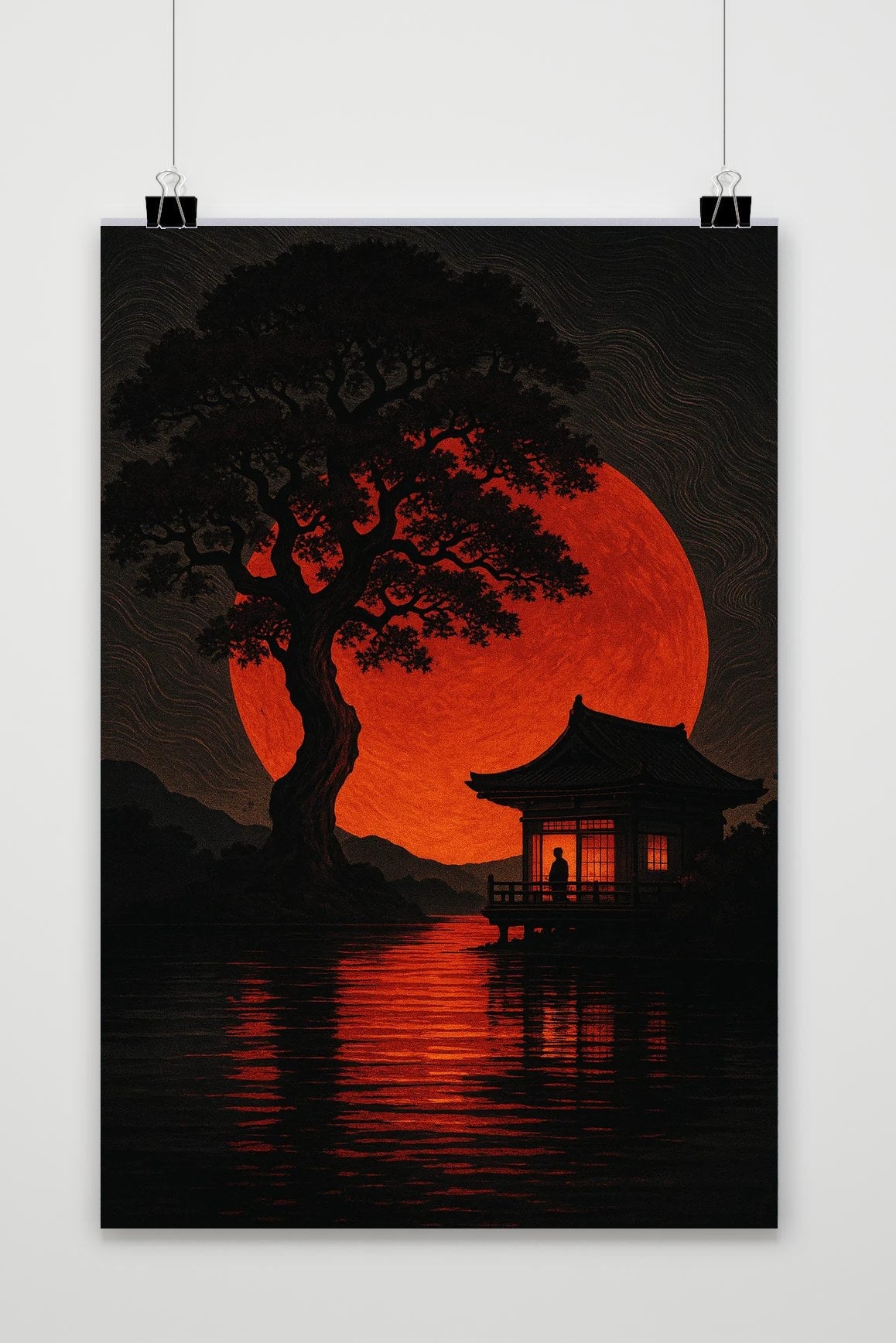 Affiche Red Moon Vintage Art de 25 Artstreet